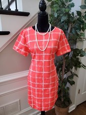 Good Time Women's Orange White Round Neck Short Sleeve Knee Length Dress Size 2X