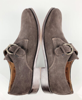 PAUL FREDRICK Sz 9 Brown Suede Buckle Loafers MADE IN ITALY  display picture 1