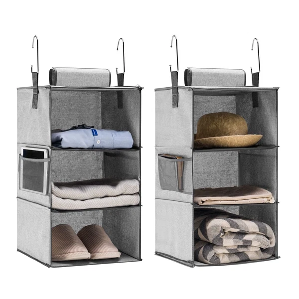 YOUDENOVA 6-shelf hanging closet organizer in grey