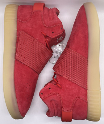 adidas Originals Tubular Invader Strap Red Gum Suede 2016 BB5039 Size 11.5 NWOB