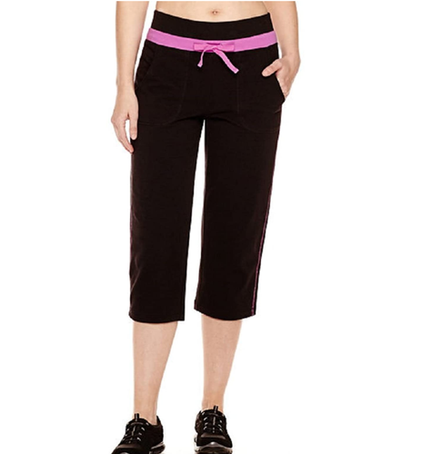 Capri Pants Tall Size MT Black/Pink 