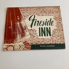 Fireside Inn Encino California Vintage Menu
