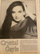 Crystal Gayle, Two Page Vintage Clipping