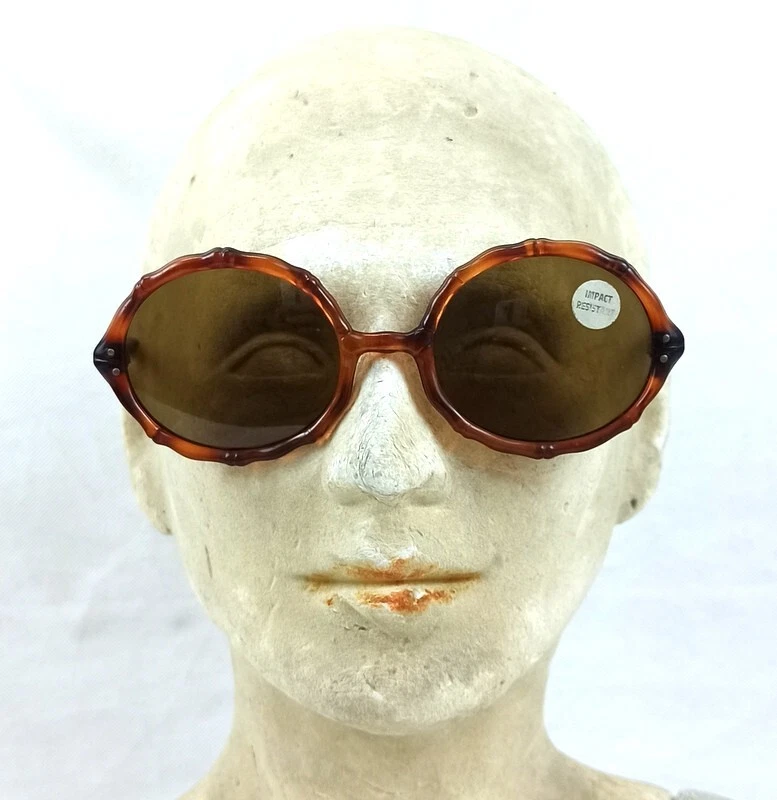 VINTAGE OWL-EYE SUNGLASSES NOS UNUSUAL TORTOISE FRAME FRANCE MADE 1950S PARTIES - Image 3 of 4
