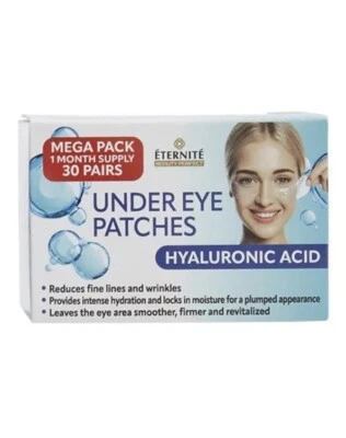 Eternite Under Eye Patches Hyaluronic Patches 30 Pairs Mega Pack Months Supply