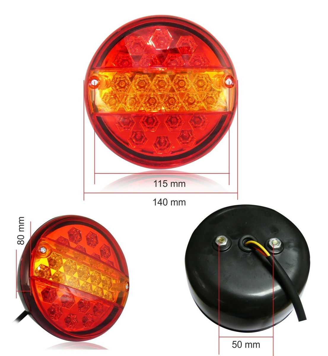 12V-24V LED Luci Di Ingombro Laterali Doppie Fanale Posteriore Impermeabile Rosso Giallo Lampada Di Ingombro Per Rimorchi Per Autocarri - Foto 10