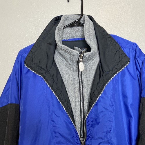 Vintage Sneaux Blue Nylon Coat Ski Jacket XL Big Kids 18-20 Half Zip Pullover - Picture 2 of 10