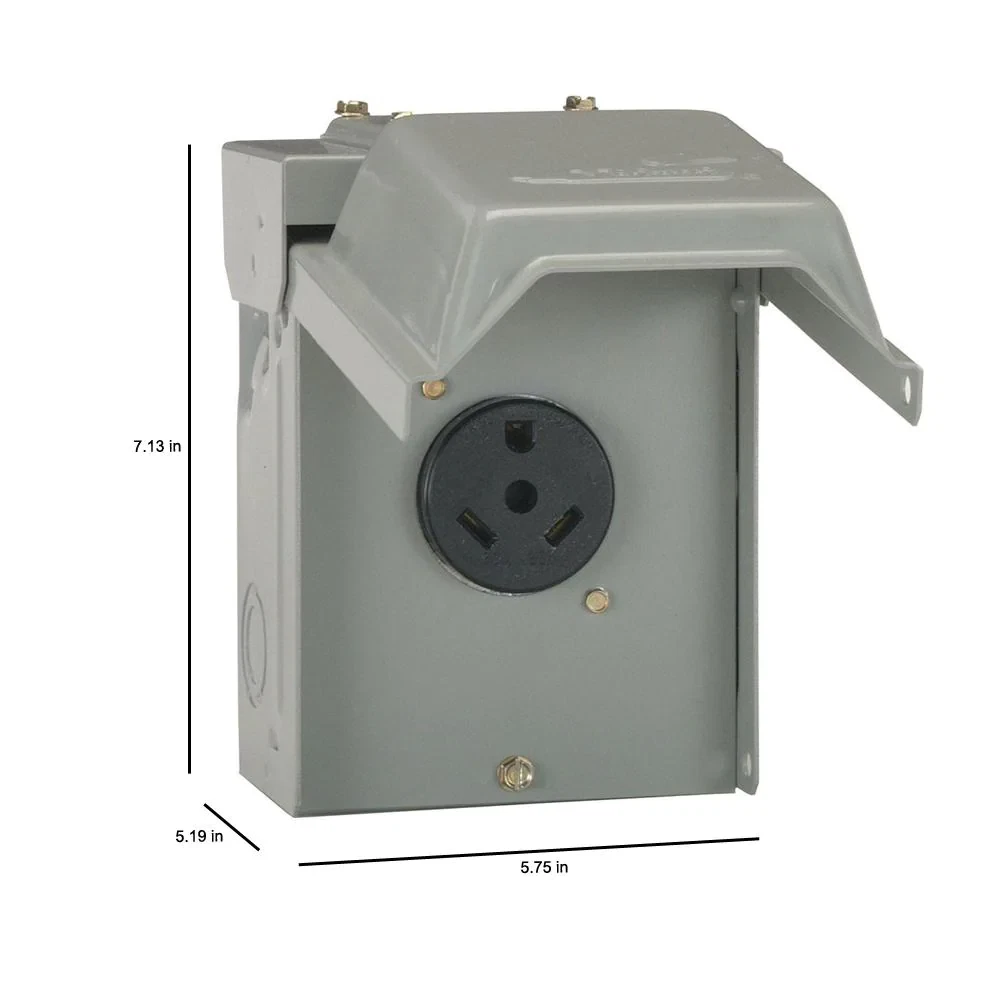RV Hookup Power Outlet Circuit Breaker Receptacle Box Rainproof