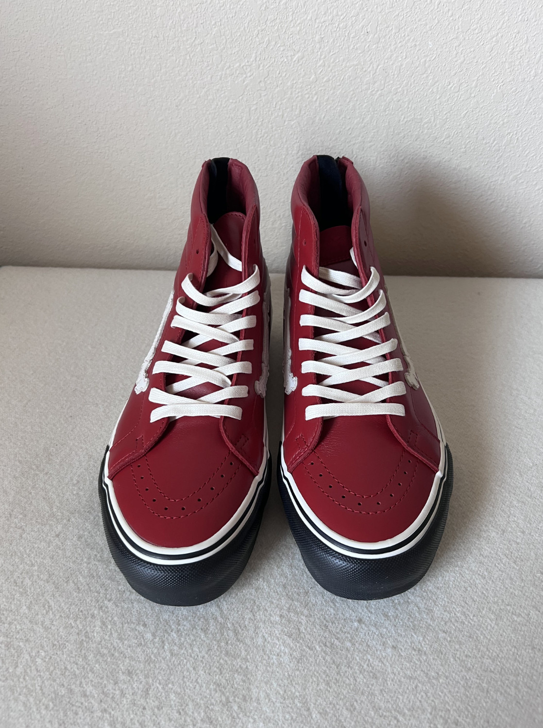 Blends x Vans Unreleased Pack Sk8 Hi Leather Reissue Zip - Size 9.5 - Red image 4