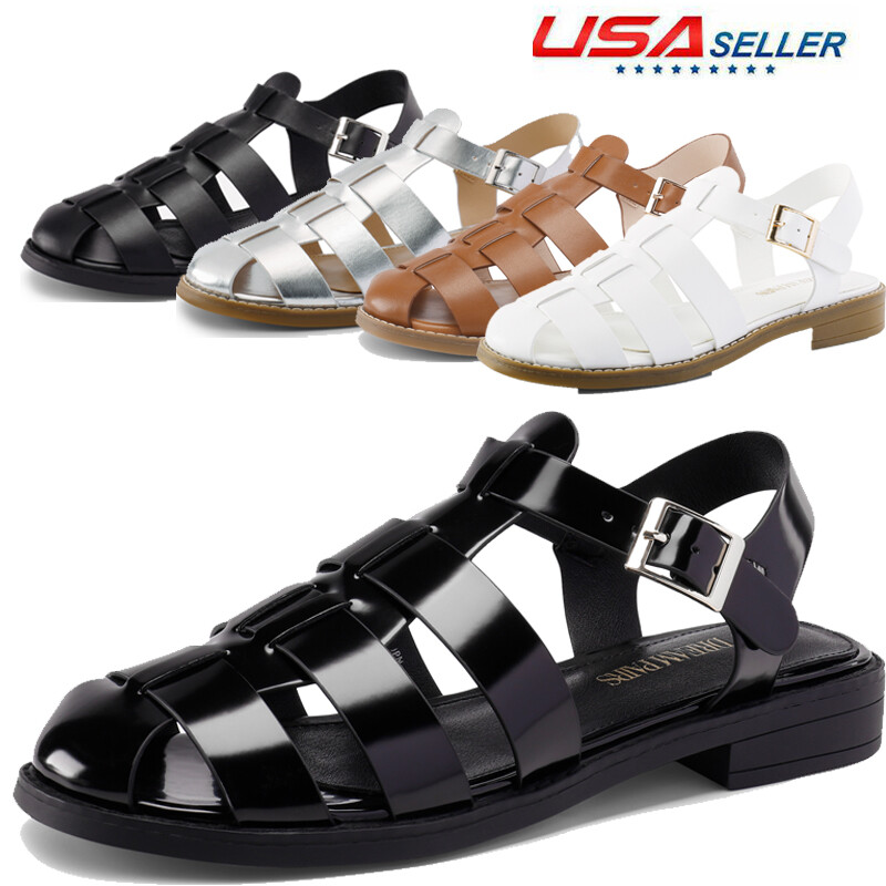 【INCHANT ME】Fisherman Gladi Sandals Women Fisherman Gladiator Woven Flat Sandals Close Toe Flat