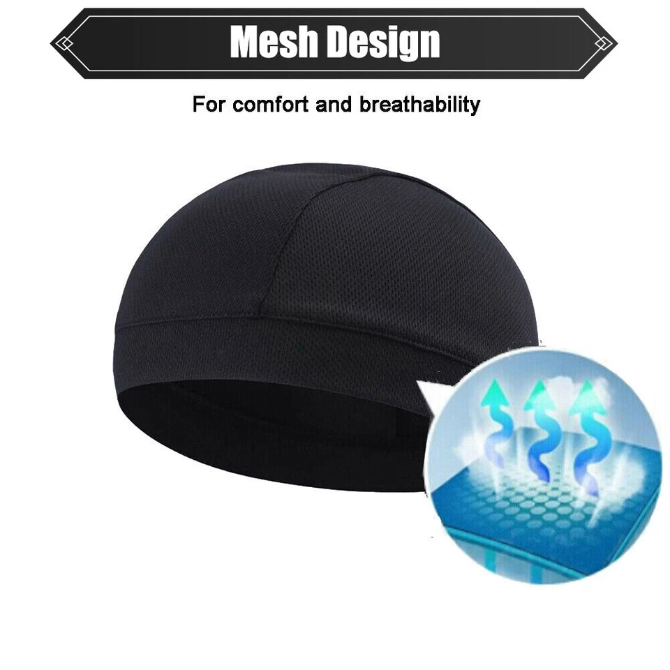 1/2/3x Hombres Mujeres Refriamiento Calavera Gorra Casco Forro Absorbe Sudor Ciclismo Gorro Sombrero Foto 4 de 4