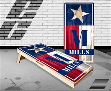 Texas Flag Wood Name Cornhole Boards Bean Bag Toss Game