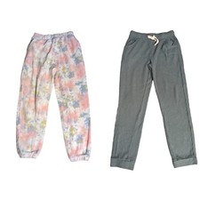 Cat And Jack Girls Pajama Loung Pant Sz 10 Lot Of 2 Green Thermal Pastel Fleece