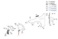 MB AMG GT X290 Front Left Wheel Housing Liner Rear Part A2906981100