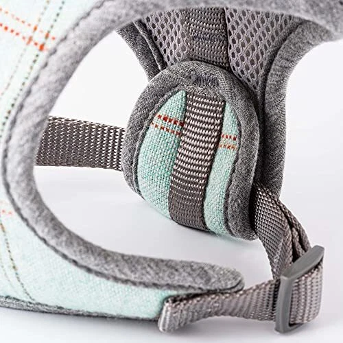 Dog Harness, No-Pull Anti Choke Tweed Harness Vest, M Medium Aqua Checkered Dog Harness, No-Pull Anti Choke Tweed Harness Vest, M Medium Aqua Checkered