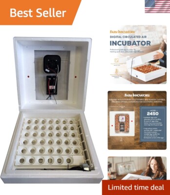 41 Capacity Egg Hatching Incubator with Automatic Turner and Real-Time Controls