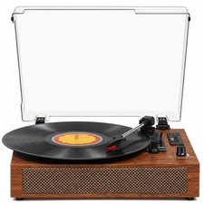 Vinyl Record Player with Built-in Bluetooth, USB Recording, Stereo Speakers, Bel