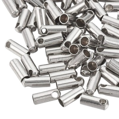 Stainless Steel cord ends/end cap 3.2mm hole 8.5x4mm tarnish resist 1.8mm loop