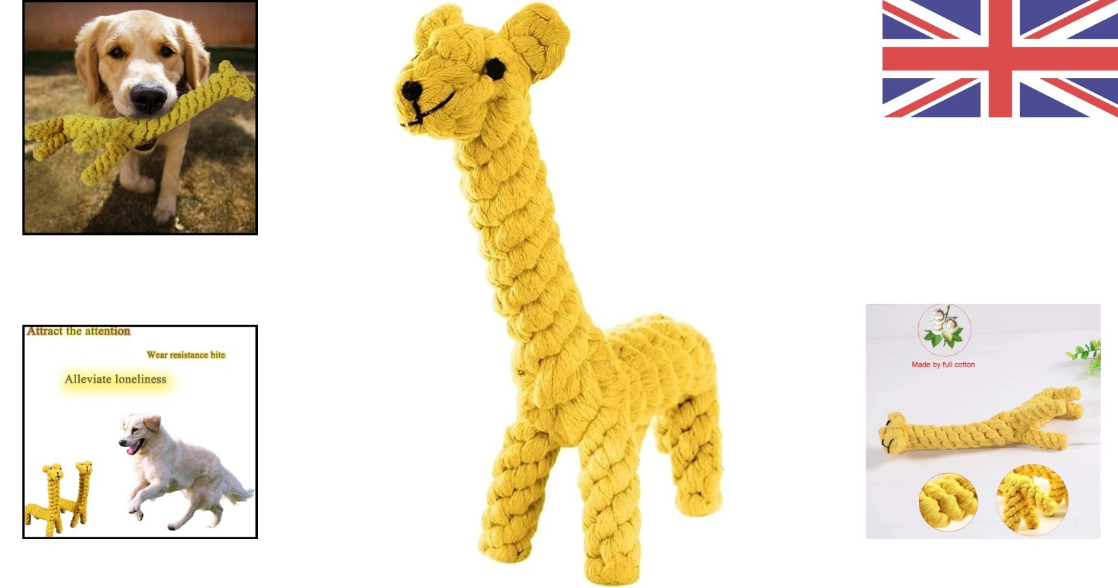 Eco-Friendly Giraffe Dog Chew Toy for Teething & Boredom Relief - Medium Breeds