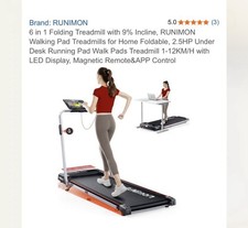 6 in 1 Folding Treadmill with 9% Incline,RUNIMON WalkingPad Treadmills for Home
