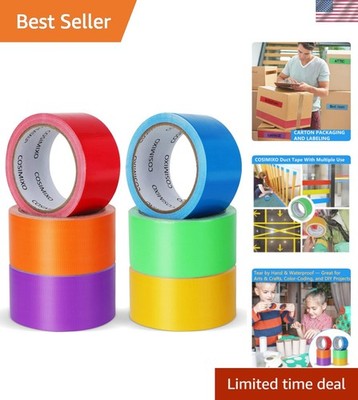 6-Pack Rainbow Colored Duct Tape 15 Yards x 2 Inch Heavy Duty, No Residue, Te...