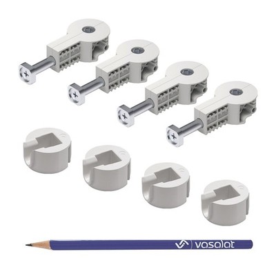vasalat Quick-Tech Arbeitsplattenverbinder 4x M8x64mm für 25mm Stärke + 4x