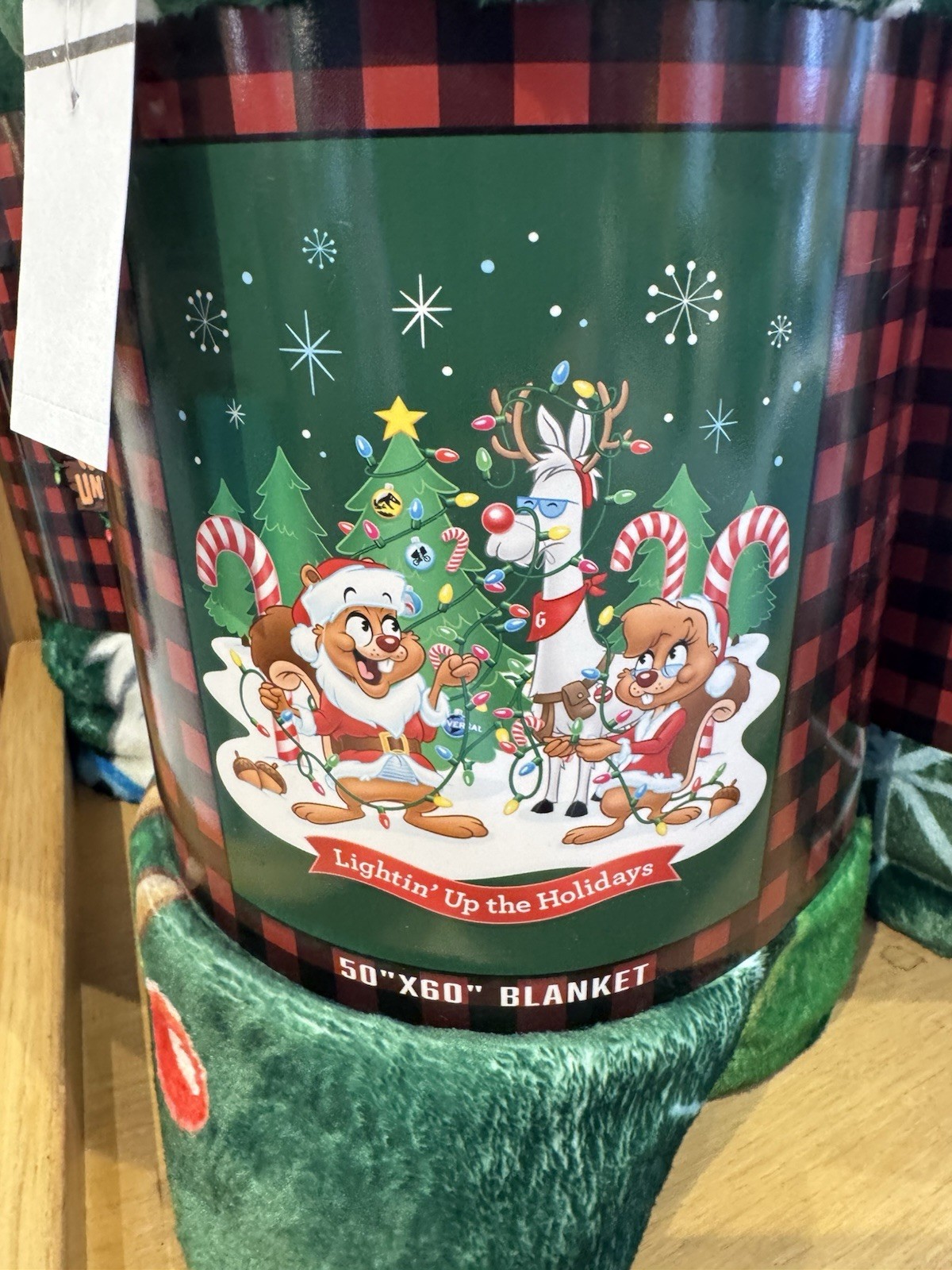 Universal Studios 2025 Earl The Squirrel Christmas Throw Blanket 50”x60” New