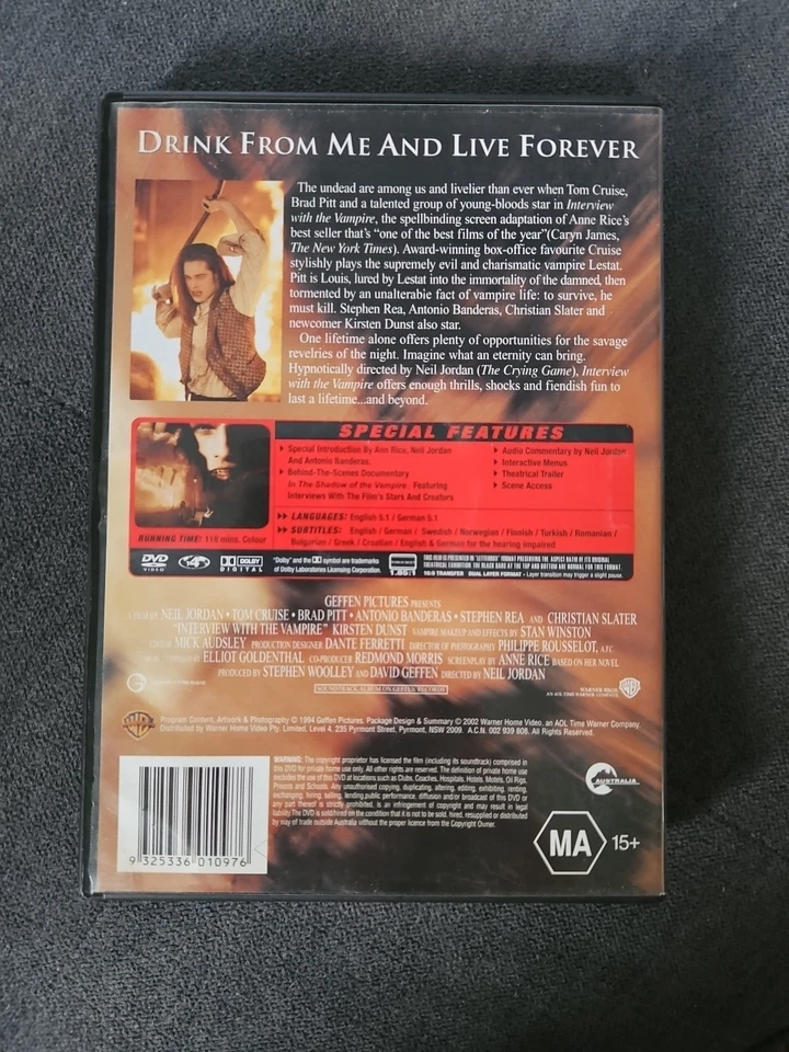 Interview With The Vampire - Special Edition (DVD R4) Free Post - image 2 of 3