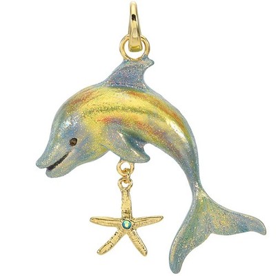 Kirks Folly Dolphin Play Open Ring Charm  goldtone