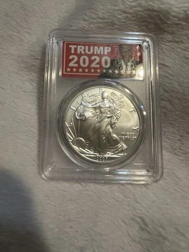 2020 US Fine .999 1oz Silver Eagle Trump  Certified PCGS MS70