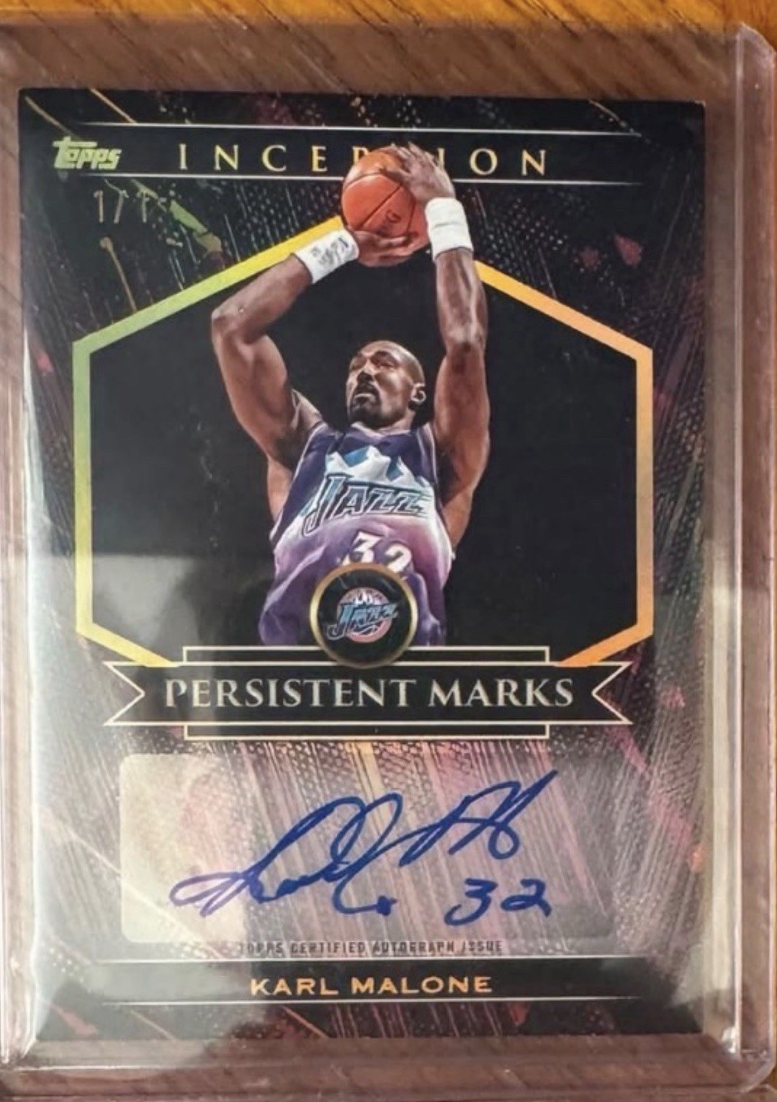 2025-26 TOPPS INCEPTION Persistent Marks 1/1 Karl Malone Auto Jazz Legend