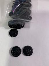 Black Buttons 5/8" with 4 holes. Lot of 30
