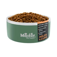 Stainless Steel Medium Double Wall Dog Bowl with Anti Skid Base - Camo Patrol