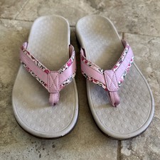 Vionic Tide Toe Post Sandals Womens Pink Floral Flip Flop orthotic 6-6.5 in pic