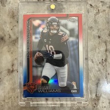 2025 Topps Chrome Football CALEB WILLIAMS Red White & Blue Refractor SP Bears 52