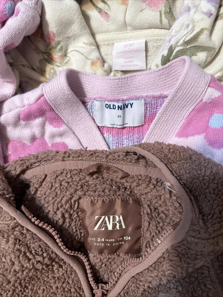 Chaqueta Niños 3T Capucha Niñas GAP ZARA OLD NAVY Lote De 3 Foto 2 de 4