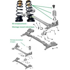 KIT COMPLET RESSORTS SUSPENSION ARRIERE GAUCHE DROITE CITROEN C4 PICASSO 5102R6 