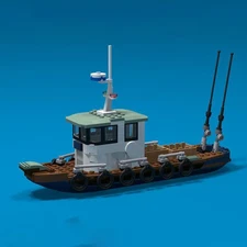 Compatible A Small Fishing Boat Model Buiding Toys Set Creative Play 212