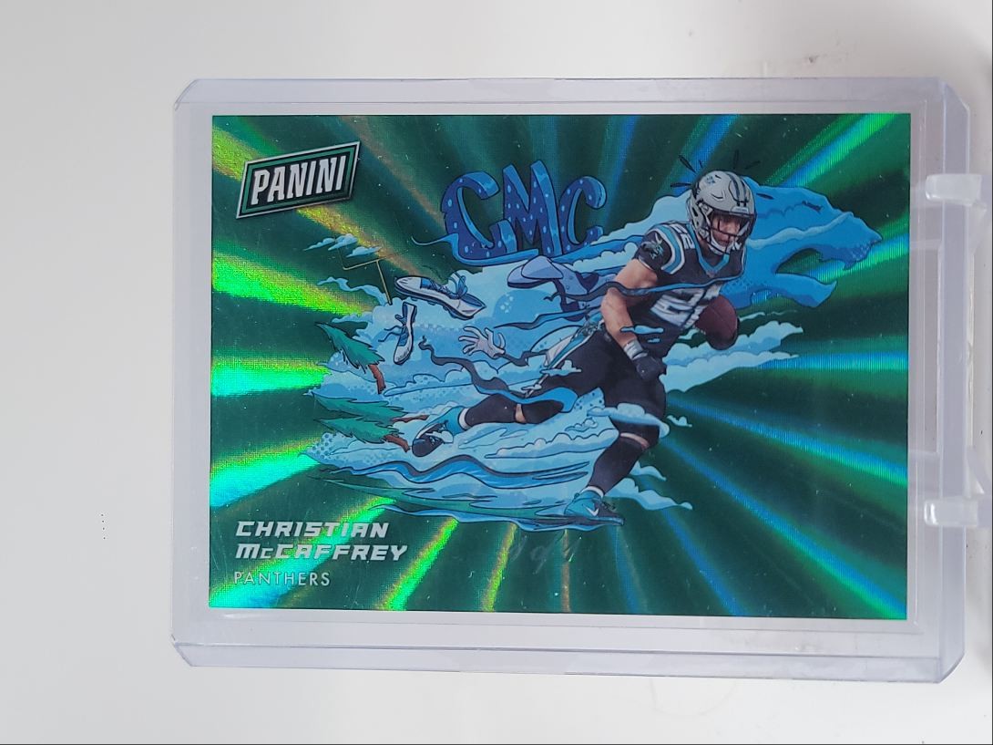 CHRISTIAN MCCAFFREY 2020 PANINI FOOTBALL ON THE HORIZON GREEN 1/1 Q5159