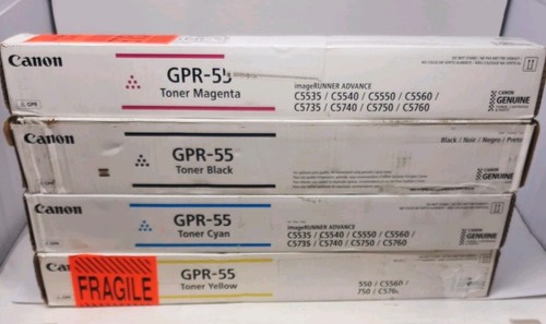 CANON GPR-55 Toner Cartridge Black Cyan Magenta Yellow  C5535i  C5540i  C5550i