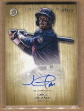 JORGE POLANCO 2014 Bowman Inception #PA-JPO ON-CARD AUTO GOLD 64/99