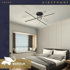 Dimmable Modern LED Chandelier 24W Black Semi Flush Mount Ceiling Light 23.82