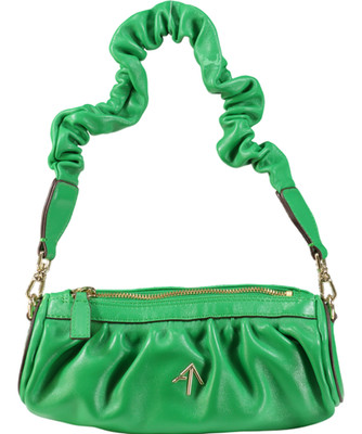 Grüne Manu Atelier Mini Zylinder Schultertasche mit Reißverschluss