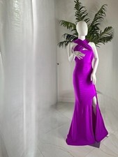 Fashion Nova Ignore the Romance Women's S Purple Off-Shoulder Formal Maxi Dress