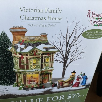 Department 56 Victorian Family Christmas House Dickens Village New in Box