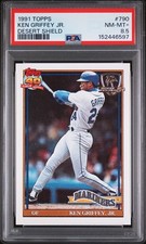 1991 Topps Desert Shield Ken Griffey Jr #790 — PSA 8.5 Strong Eye Appeal & Stamp