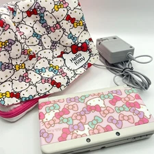 New Nintendo 3DS Hello Kitty Custom Shell Cover with Bag Charger Pen