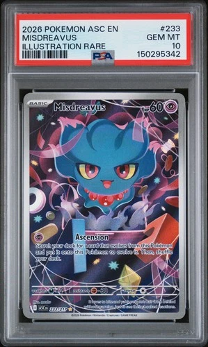 2026 POKEMON ASC EN-ASCENDED HEROES ILLUSTRATION RARE #233 MISDREAVUS PSA 10