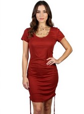 (C-80) short sleeves shein womens dress size S red color