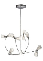 Philips Halogen Pendelleuchte Calice 10X G4 Teleskoparm Stahl Glas Warmweiß